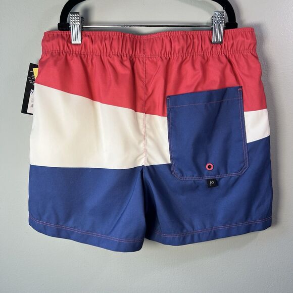 Art Class MidThigh Swim Trunks, Red, White, Blue Color block, Size L 10/12 Husky - Picture 5 of 12